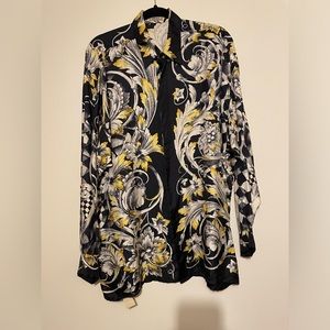 Gianni Versace 1991’ Barocco Stencil Lion Men's Silk Shirt